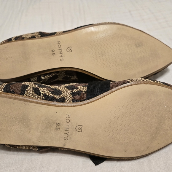 Rothy's Leopard Print Women's Flats with Black Bow - Picture 2 of 5